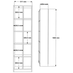 Βιβλιοθήκη Oteca 10θέσεων Pakoworld σε Λευκή Απόχρωση 51.1x25.4x180εκ