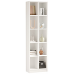 Βιβλιοθήκη Oteca 10θέσεων Pakoworld σε Λευκή Απόχρωση 51.1x25.4x180εκ