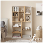 Βιβλιοθήκη Boteca 10θέσεων Pakoworld σε Φυσική-Λευκή Απόχρωση 75x22x123.6εκ