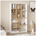 Βιβλιοθήκη Boteca 10θέσεων Pakoworld σε Φυσική-Λευκή Απόχρωση 75x22x123.6εκ