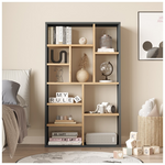 Βιβλιοθήκη Boteca 10θέσεων Pakoworld σε Φυσική-Ανθρακί Απόχρωση 75x22x123.6εκ