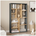 Βιβλιοθήκη Boteca 10θέσεων Pakoworld σε Φυσική-Ανθρακί Απόχρωση 75x22x123.6εκ