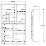 Βιβλιοθήκη Boteca 10θέσεων Pakoworld σε Λευκή Απόχρωση 75x22x123.6εκ