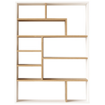 Βιβλιοθήκη Decora Pakoworld σε Φυσικό-Λευκό Απόχρωση 90x22x123.6εκ