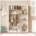 Βιβλιοθήκη Decora Pakoworld σε Φυσικό-Λευκό Απόχρωση 90x22x123.6εκ