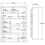 Βιβλιοθήκη Decora Pakoworld σε Φυσικό-Λευκό Απόχρωση 90x22x123.6εκ