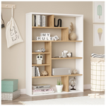 Βιβλιοθήκη Decora Pakoworld σε Φυσικό-Λευκό Απόχρωση 90x22x123.6εκ