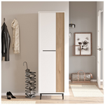 Παπουτσοθήκη Scarpiera 9θέσεων Pakoworld σε Φυσική-Λευκή Απόχρωση 57.2x35.5x185.6εκ