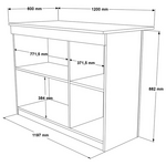 Τραπέζι-Πάγκος Κουζίνας Kogile Pakoworld σε Φυσική Απόχρωση 120x60x88.2εκ