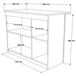 Τραπέζι-Πάγκος Κουζίνας Kogile Pakoworld σε Λευκή Απόχρωση 120x60x88.2εκ