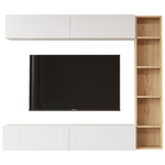 Σύνθεση Σαλονιού Compo Επιτοίχιο Pakoworld σε Φυσικό-Λευκό Απόχρωση 169,10x25,8x143.5εκ