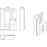 Έπιπλο Εισόδου Saron με Καθρέπτη Pakoworld σε Φυσικό-Ανθρακί Απόχρωση 113x35x180εκ