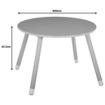 Παιδικό Τραπεζάκι Playful Pakoworld Γκρι-Φυσικό Φ60x43.5εκ