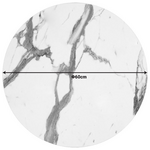 Επιφάνεια Τραπεζιού Melody Pakoworld hpl Λευκό Μαρμάρου 60x60εκ Πάχους 12mm