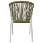 Πολυθρόνα Αλουμινίου Convince Pakoworld Στοιβαζόμενη με Λευκό Σκελετό-Textilene-pe Rattan σε Φυσική Απόχρωση 56x63x82εκ