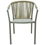 Πολυθρόνα Αλουμινίου Convince Pakoworld Στοιβαζόμενη με Καφέ Σκελετό-Textilene-pe Rattan 56x63x82εκ