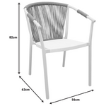 Πολυθρόνα Αλουμινίου Convince Pakoworld Στοιβαζόμενη με Καφέ Σκελετό-Textilene-pe Rattan 56x63x82εκ