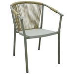 Πολυθρόνα Αλουμινίου Convince Pakoworld Στοιβαζόμενη με Καφέ Σκελετό-Textilene-pe Rattan 56x63x82εκ