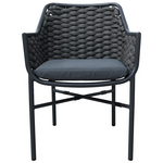 Πολυθρόνα Αλουμινίου-pp Ortegia Pakoworld Στοιβαζόμενη με Ανθρακί Σκελετό και Σχοινί 57x62x82εκ