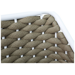 Πολυθρόνα Αλουμινίου Ortegia Pakoworld Στοιβαζόμενη με Λευκό Σκελετό- Χακί Σχοινί 57x62x82εκ