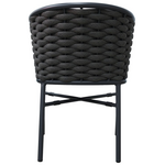 Πολυθρόνα Αλουμινίου Noevo Pakoworld Στοιβαζόμενη με Ανθρακί Σκελετό-Σχοινι 57x62x77εκ