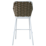 Σκαμπό Μπαρ Αλουμινίου Zuki Pakoworld Στοιβαζόμενη με Λευκό Σκελετό-Φυσικό Σχοινί 55x54x109εκ