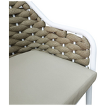 Σκαμπό Μπαρ Αλουμινίου Zuki Pakoworld Στοιβαζόμενη με Λευκό Σκελετό-Φυσικό Σχοινί 55x54x109εκ