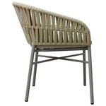 Πολυθρόνα Αλουμινίου-pe Σχοινί Frama Pakoworld Στοιβαζόμενη σε Καφε Απόχρωση και Μαξιλάρι 57x60x78εκ