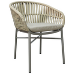 Πολυθρόνα Αλουμινίου-pe Σχοινί Frama Pakoworld Στοιβαζόμενη σε Καφε Απόχρωση και Μαξιλάρι 57x60x78εκ