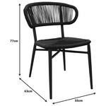 Καρέκλα Αλουμινίου-pe Rattan Agus Pakoworld Στοιβαζόμενη σε Γκρι Απόχρωση 55x63x77εκ