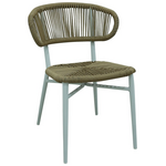 Καρέκλα Αλουμινίου-pe Rattan Agus Pakoworld Στοιβαζόμενη σε Λευκή Απόχρωση 55x63x77εκ