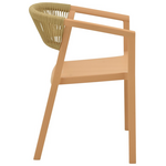 Πολυθρόνα Sillia Pakoworld Στοιβαζόμενη pp Cappuccino Απόχρωση με Μπεζ Rattan 55x52x74.5εκ