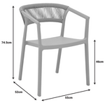 Πολυθρόνα Sillia Pakoworld Στοιβαζόμενη pp Cappuccino Απόχρωση με Μπεζ Rattan 55x52x74.5εκ