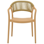 Πολυθρόνα Ankara Pakoworld Στοιβαζόμενη pp Cappuccino Απόχρωση με Μπεζ Rattan 57x48x80εκ