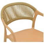 Πολυθρόνα Ankara Pakoworld Στοιβαζόμενη pp Cappuccino Απόχρωση με Μπεζ Rattan 57x48x80εκ
