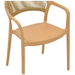 Πολυθρόνα Ankara Pakoworld Στοιβαζόμενη pp Cappuccino Απόχρωση με Μπεζ Rattan 57x48x80εκ