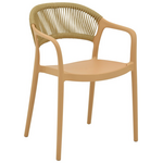 Πολυθρόνα Ankara Pakoworld Στοιβαζόμενη pp Cappuccino Απόχρωση με Μπεζ Rattan 57x48x80εκ