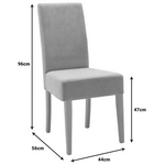 Καρέκλα Ditta Pakoworld Ύφασμα Γκρι-Πόδι Sonoma 44x56x96εκ