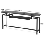 Κονσόλα Onole Pakoworld σε Καρυδί - Μαύρο Μέταλλο 180x35x82εκ