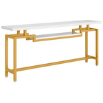 Κονσόλα Onole Pakoworld σε όψη Μαρμάρου - Χρυσό Μέταλλο 180x35x82εκ