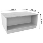 Τραπέζι Monik Pakoworld σε oak-Ανοιχτό Γκρι Απόχρωση 90x56x40εκ