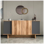 Μπουφές Diona Pakoworld σε Ανθρακί - oak Απόχρωση 180x45x80εκ