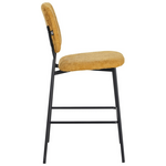 Σκαμπό Μπαρ Cathair Pakoworld Μπουκλέ Ύφασμα σε Μουσταρδι Απόχρωση με Μαύρα Μεταλλικά Πόδια 48x54x100εκ