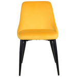 Καρέκλα Zedna Pakoworld Κίτρινο Βελούδο με Μαύρα Μεταλλικά Πόδια 51x58x84εκ