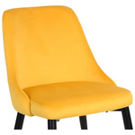 Καρέκλα Zedna Pakoworld Κίτρινο Βελούδο με Μαύρα Μεταλλικά Πόδια 51x58x84εκ