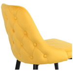 Καρέκλα Zedna Pakoworld Κίτρινο Βελούδο με Μαύρα Μεταλλικά Πόδια 51x58x84εκ