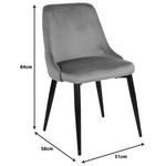 Καρέκλα Zedna Pakoworld Κίτρινο Βελούδο με Μαύρα Μεταλλικά Πόδια 51x58x84εκ