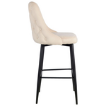 Σκαμπό Μπαρ Zedna Pakoworld Μπεζ Βελούδο με Μαύρα Μεταλλικά Πόδια 52x57x111εκ