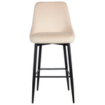 Σκαμπό Μπαρ Zedna Pakoworld Μπεζ Βελούδο με Μαύρα Μεταλλικά Πόδια 52x57x111εκ