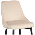 Σκαμπό Μπαρ Zedna Pakoworld Μπεζ Βελούδο με Μαύρα Μεταλλικά Πόδια 52x57x111εκ